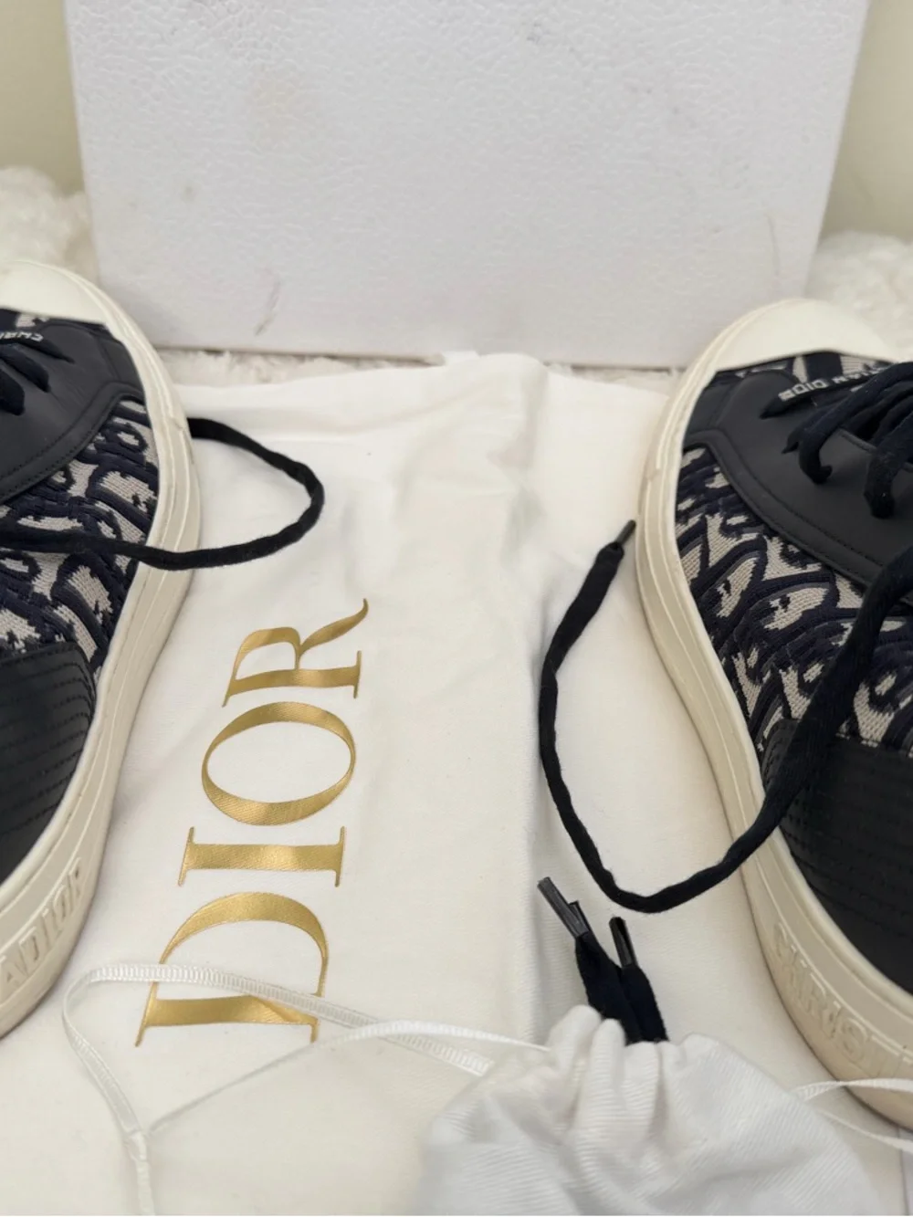 Dior Deep Blue Monogram Walk'n'Dior Low-Top Sneakers - Picture 3 of 8